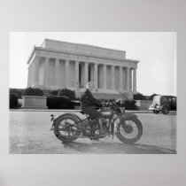 Harley Davidson Motorcycle - First Woman Poster