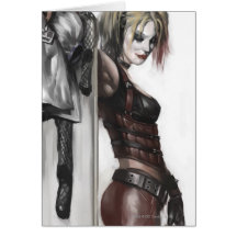 Harley Quinn Illustration Greeting Cards