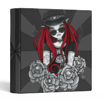 Harley Red Tattoo Biker Rose Angel Binder