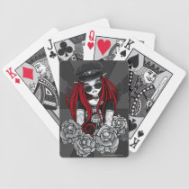 Harley Red Tattoo Biker Rose Angel Playing Cards