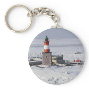 Harmaja Lighthouse In Ice Helsinki Finland Keyring keychain