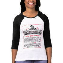 Harmonica Ad Ladies 3/4 Sleeve Raglan t-shirts