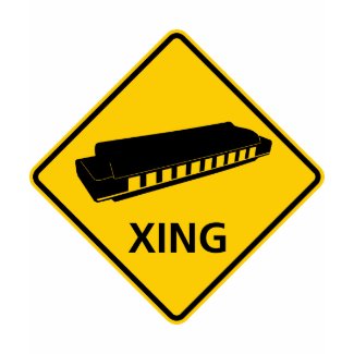 Harmonica Crossing Highway Sign shirt
