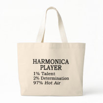 Harmonica Player Hot Air Tote Bags