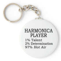 Harmonica Player Hot Air Key Chain