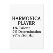 Harmonica Player Hot Air Postcards