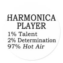 Harmonica Player Hot Air Sticker