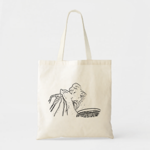 Harmonica Player with drum outline Tote Bag