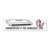 Harmonicas for the Homeless bumper stickers