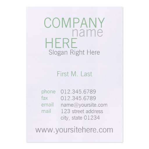Harmony Business Cards (back side)