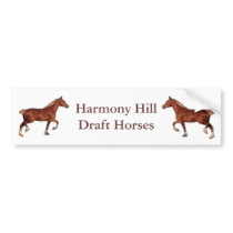 Harmony Hill Draft Horses bumper sticker bumper stickers