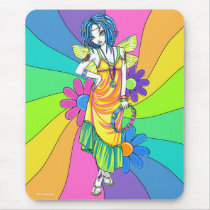 "Harmony" Rainbow Flower Child Fairy Mousepad mousepads