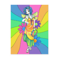 "Harmony" Rainbow Flower Child Fairy Postcard postcards