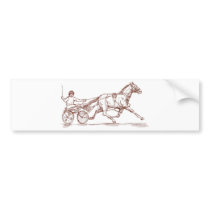 harness cart horse racing sulkies bumper stickers