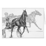 Harness Horse Racing Drawing by Kelli Swan cards