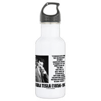 Harnessing A Waterfall Sun's Energy Tesla Quote 18oz Water Bottle