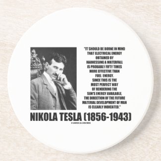 Harnessing A Waterfall Sun's Energy Tesla Quote Coasters