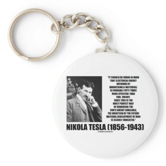 Harnessing A Waterfall Sun's Energy Tesla Quote Key Chain