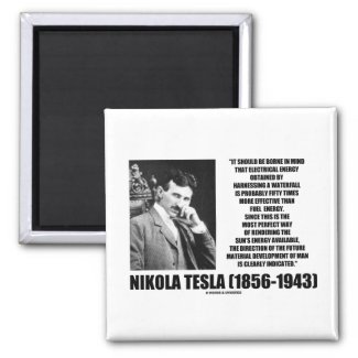 Harnessing A Waterfall Sun's Energy Tesla Quote Fridge Magnet
