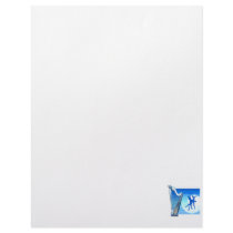 Harp and Dancers Blue Version Graphic Image Custom Letterhead