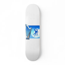 Harp and Dancers Blue Version Graphic Image Skateboard Decks