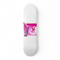 Harp and Dancers Pink Version Graphic Image Skate Deck
