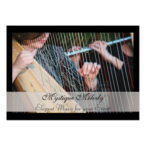 Harp and Flute Elegant Music Business Card (front side)
