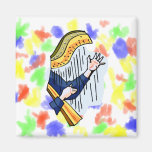 Harp and Hands closeup graphic image design Refrigerator Magnets