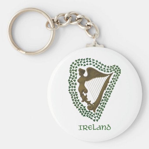Harp and Shamrocks Keychains