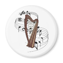 Harp Fridge Magnets