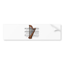 Harp musical 02 B Bumper Sticker