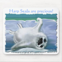 HARP SEAL BABY mousepads by RavenSpiritPrints HARP SEAL BABY mousepads