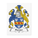 Harper Family Crest postcards by coatsofarms Harper Family Crest postcards