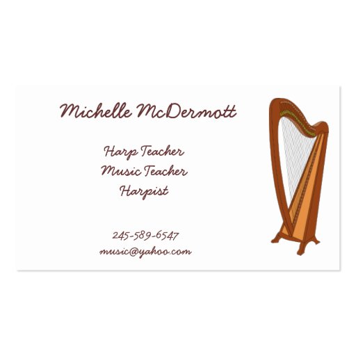 Harpist Business Card (front side)