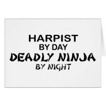 Harpist Deadly Ninja by Night Greeting Card