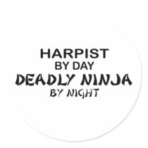 Harpist Deadly Ninja by Night Stickers