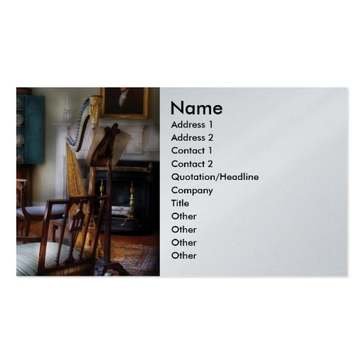 Harpist - The concert will begin soon Business Card Template (front side)