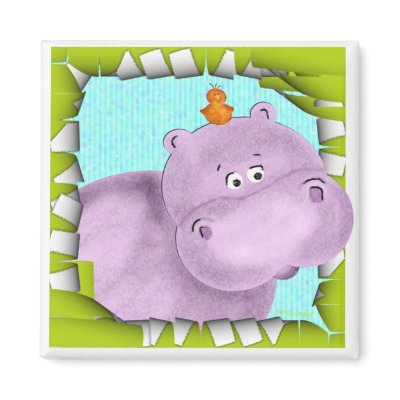 Harriet The Hippo Fridge Magnet by nextstopitaly