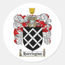 HARRINGTON FAMILY CREST -  HARRINGTON COAT OF ARMS STICKER