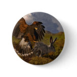 Harris Hawk and Jackrabbit - acrylic buttons