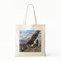 Harris Hawk- pastel Tote Bags