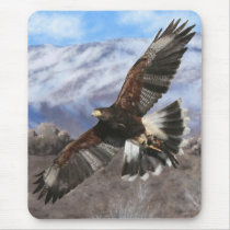 Harris Hawk- pastel Mouse Pads