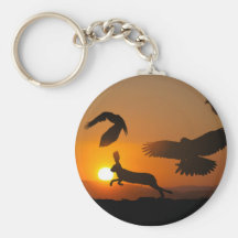 Harris Hawks Hunting Keychains