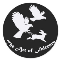 Harris Hawks on Jackrabbit Sticker by artoffalconry Harris Hawks on Jackrabbit Sticker