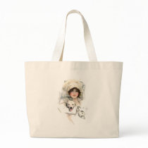 Harrison Fisher Girl  and Her Dog Bags