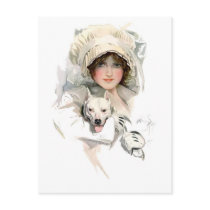 Harrison Fisher Girl  and Her Dog Postcards