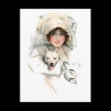 Harrison Fisher Girl  and Her Dog