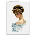 Harrison Fisher Girl  in Blue Greeting Card