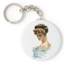 Harrison Fisher Girl  in Blue Keychain