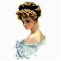 Harrison Fisher Girl  in Blue Pin photo sculptures